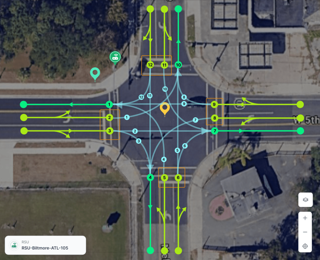 MAP lane connections